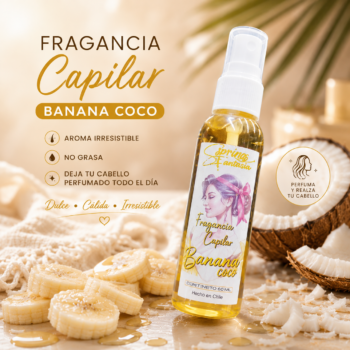 Fragancia capilar | Aroma banana y coco | 60ml