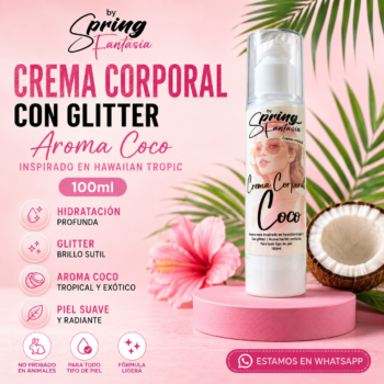 Crema corporal con glitter | Aroma coco inspirado en hawaiian tropic | 100ml