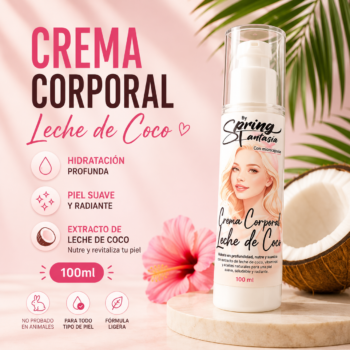 Crema corporal con glitter | Aroma leche de coco | 100ml