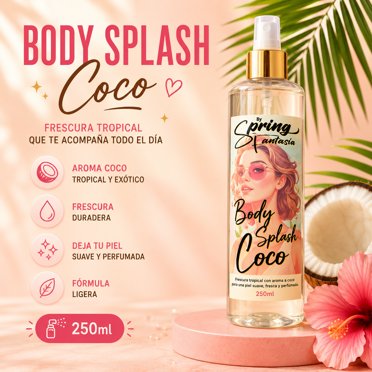 2025/10/1000027347.png Body splash | Aroma coco (Inspirado en hawaiian tropic) | 250ml - Imagen 1