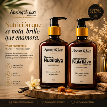 Pack deluxe Shampoo y acondicionador nutritivo caramelo vainilla 300ml