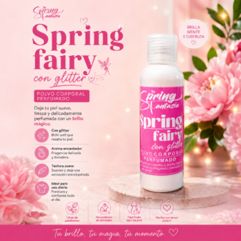 Polvo corporal perfumado con glitter | Aroma spring fairy | 100ml