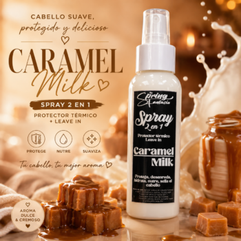 Spray 2 en 1 leaving protector termico | Aroma caramel milk | 100ml