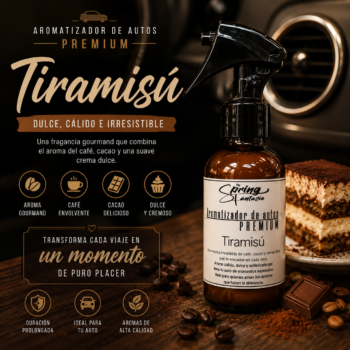 Aromatizador de auto premium Tiramisú 120ml