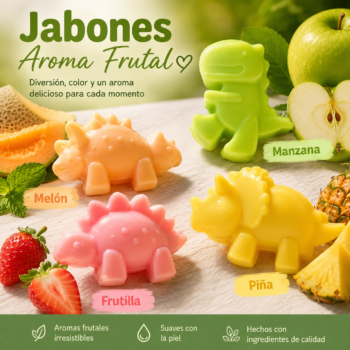 Set jabones de avena dinosaurios