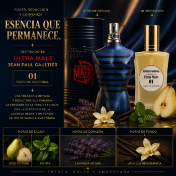 Perfume inspirado en Ultra male jean Paul Gaultier 30ml
