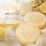 Barra corporal humectante perfumada de masaje Lemon milk 40gr incluye frasco para guardar