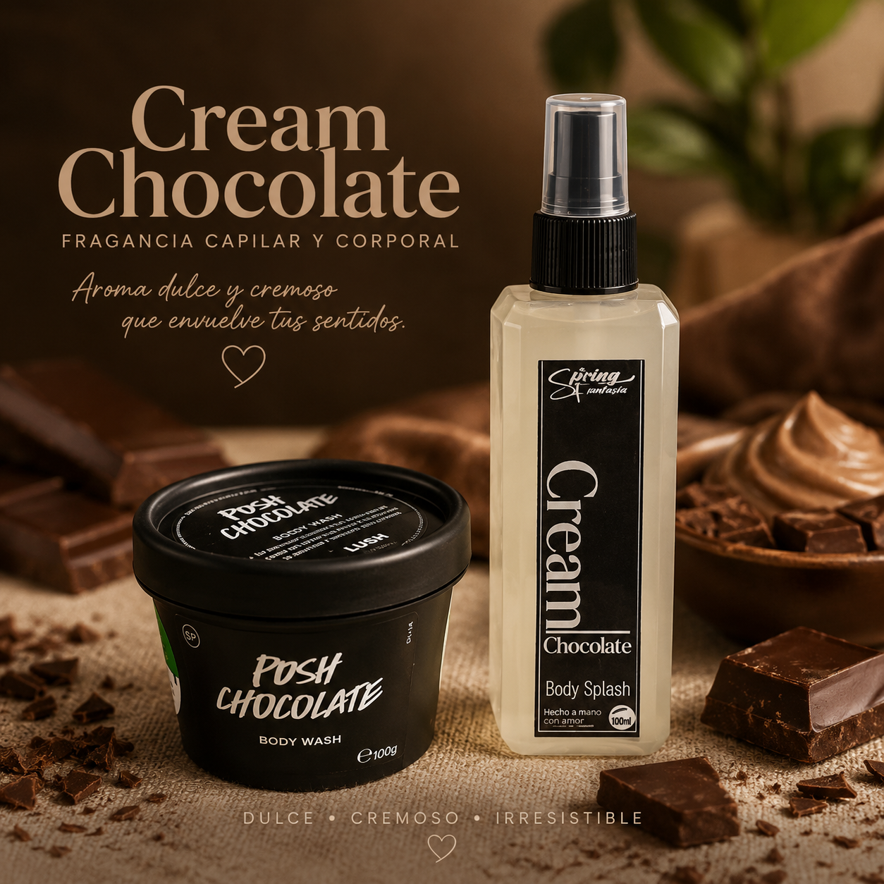 2026/07/1000030749.png Body splash Cream chocolate inspirado en Posh Chocolate lush 100ml - Imagen 1