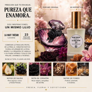 Perfume inspirado en la nuit tressor de lancome 30ml
