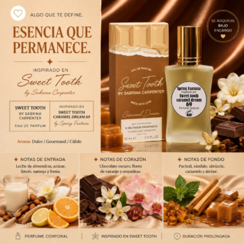 Perfume inspirado en Sweet tooth Caramel dream Sabrina Carpenter 30ml