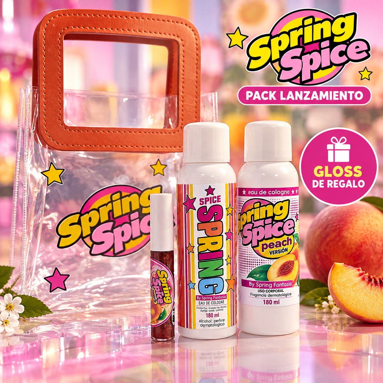 2026/09/1000040302.png Pack Lanzamiento inspirado en Spice Girl 2 Body splash impulse inspiracion más Peach versión inspidado en el coyac más lipgloss de regalo - Imagen 1